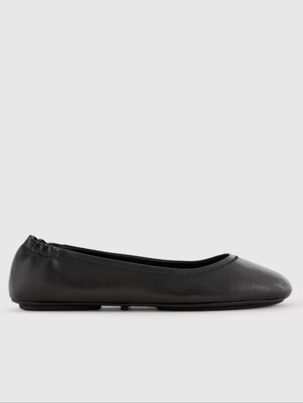 Quince Italian Leather On-the-Go Ballet Flats - black